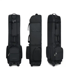Golf Travel Bag with Wheels Durable Nylon Waterproof Black Golf Travel Cover Bag Tour Golf Bag