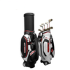 Multifunctional Waterproof Leather Retractable Golf Bag With Wheel in Cool Black and White