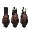 Customized High Capacity Can Hold 13-14 Clubs Men Genuine Leather Golf Bag
