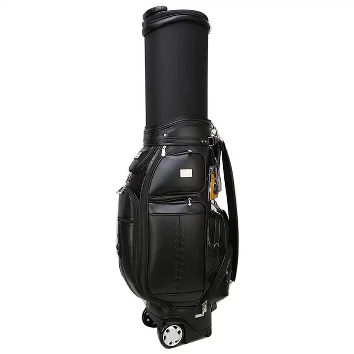 Customized High Capacity Can Hold 13-14 Clubs Men Genuine Leather Golf Bag