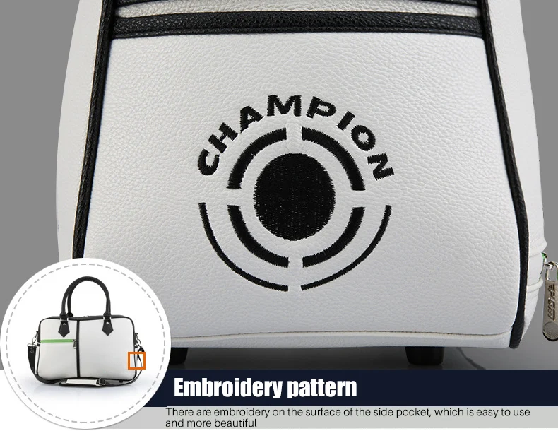 Ladies fashion waterproof PU golf boston bag